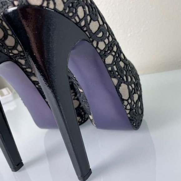 London Trash Super High Platform Heels, Black Lace Overlay, Sz 7 - Picture 6 of 16